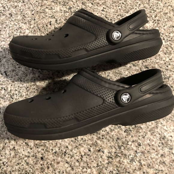 Crocs Classic Lined Clogs Unisex Black Size 10 Women Size 8 Men - Picture 7 of 16